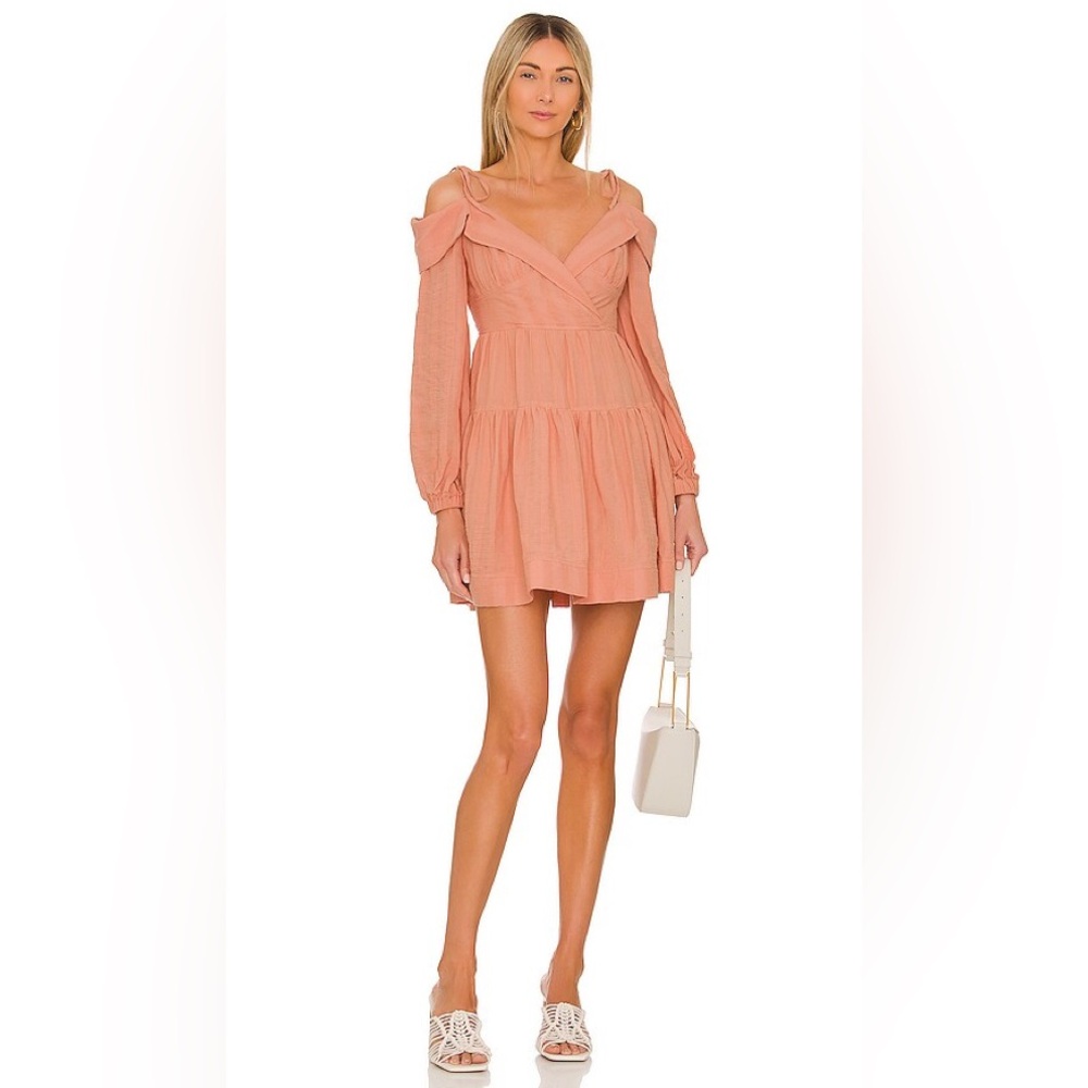 Johnathan Simkhai Peach Long Sleeve Women's Dress